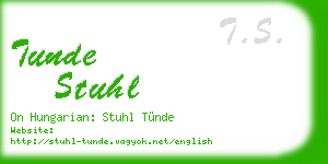 tunde stuhl business card
